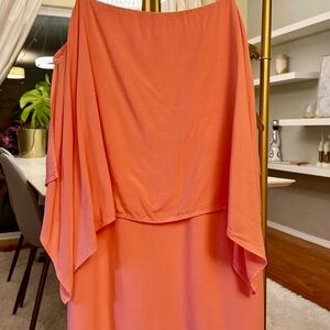 Splendid Coral Layered Slip Dress